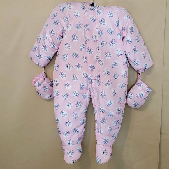 NWT Disney Baby Pink Minnie Mouse Snowsuit - 18 Months - Picture 9 of 14
